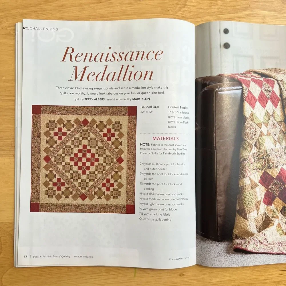 Fons and Porters Love of Quilting Magazine Lot of 3 from Spring Summer 2015
